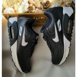 H51- SIZE 6Y | 7.5 WOMEN'S NIKE AIR MAX 90 BLACK / WHITE SNEAKERS RUNNING CD6864